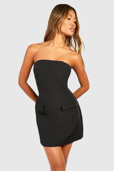 Bandeau Tailored Mini Dress