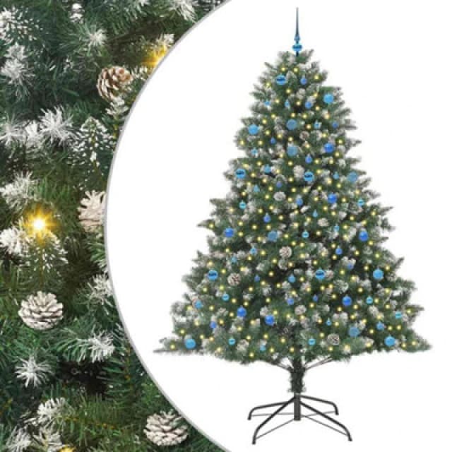 vidaXL Artificial Christmas Tree with Stand, Blue Balls Green 160 x 160 x 240 cm, Green 3395264
