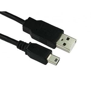 USB 2.0 A to Mini USB B (5 Pin) Male to Male Lead, 0.5m