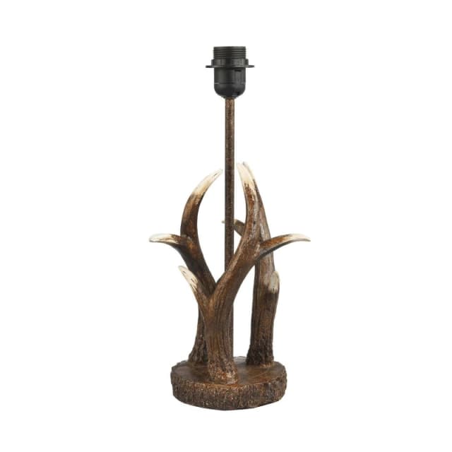 Happy Homewares Traditionally Designed Antler Resin Table Lamp Base in a Rustic Bronze Finish Bronze Unisex