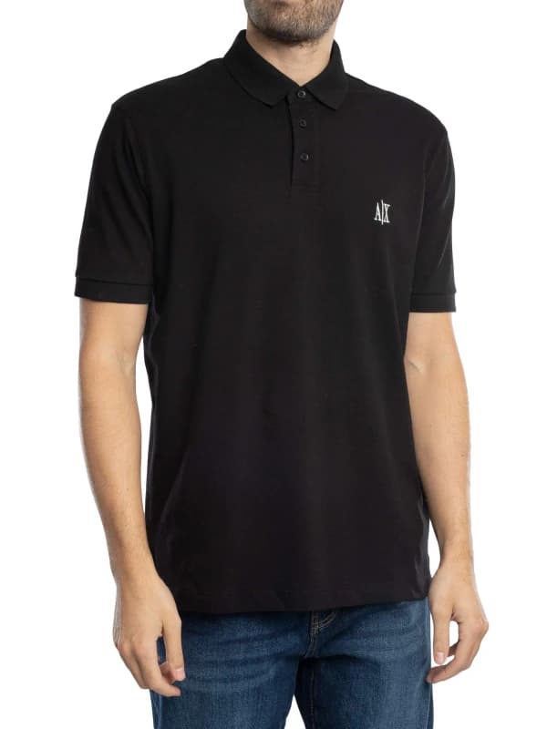 Armani Exchange Chest Logo Polo Shirt Black/White XL