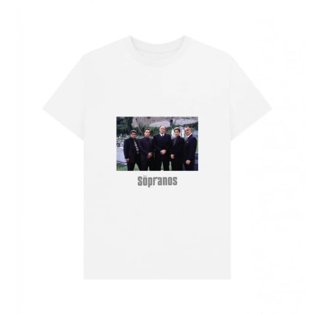 The Sopranos Mens Cast T-Shirt in White Size: Small White Male S