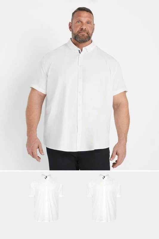 BadRhino BadRhino Men 2 Pack Poplin Shirts in White Size: 2X-large White XXL Male 5063111857418
