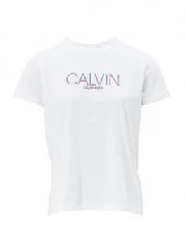Calvin Klein Jeans Calvin Klein Print Frill T-Shirt - White