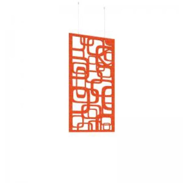 Piano Chords Acoustic Patterned Hanging Screens In Orange H1200 x W600mm with Hanging Wires And Hooks - Bygone (4 Pack)
