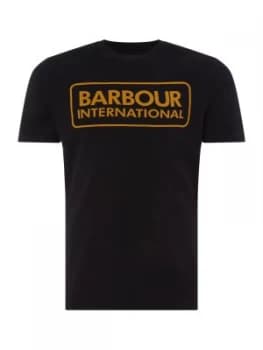 Mens Barbour Short Sleeve Large Logo T Shirt Black