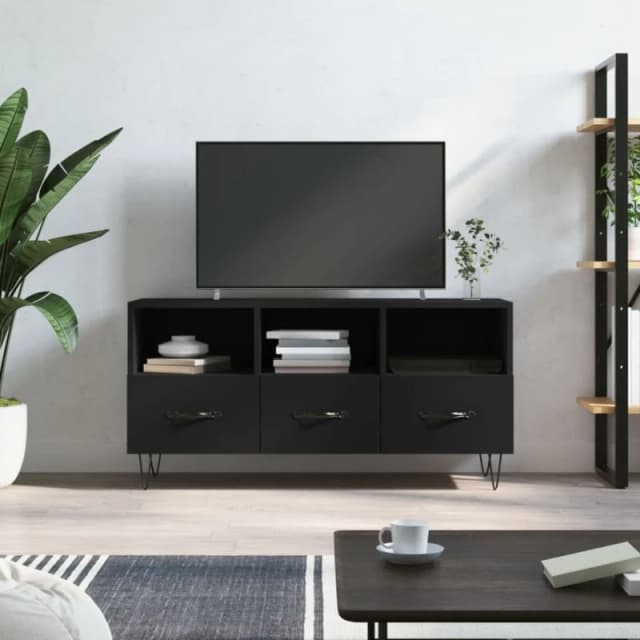 Vidaxl TV Cabinet Black 102X36X50 Cm Engineered Wood, Black 829029