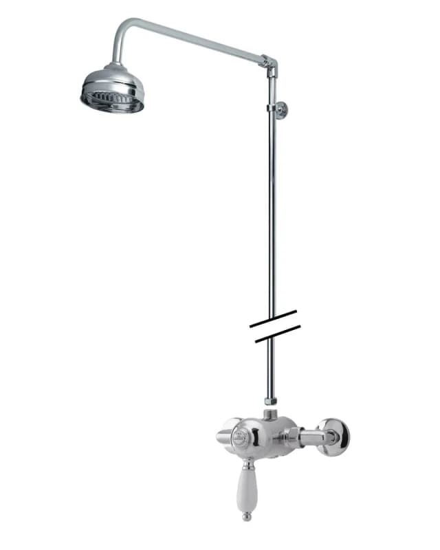 Balterley Traditional Exposed Manual Valve Rigid Riser Shower Set Chrome Silver unisex