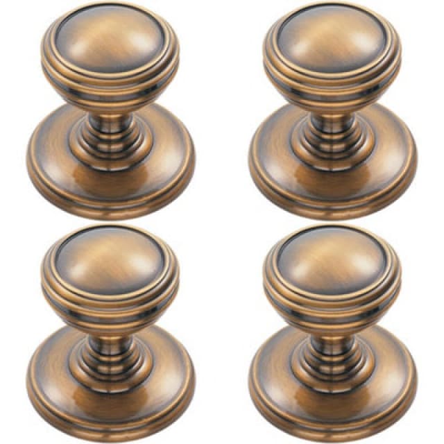 Loops 4x Ringed Tiered Cupboard Door Knob 25mm Diameter Bronze Cabinet Handle Multi unisex