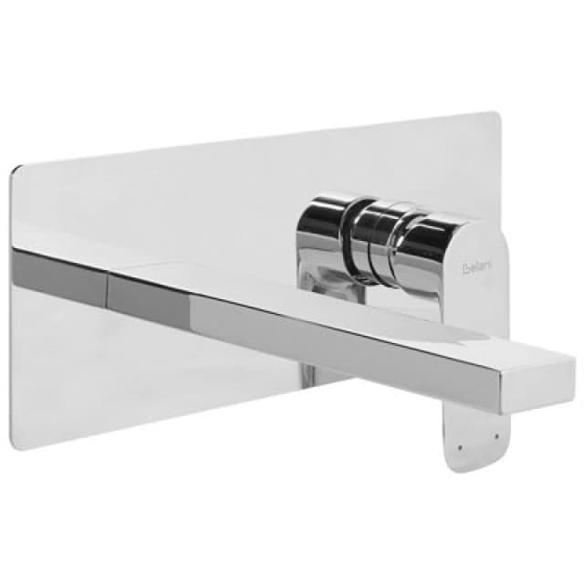 Beliani Wall Mounted Basin Mixer Tap Dichato Brass Silver
