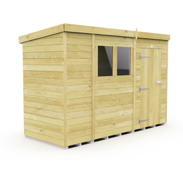Flat Pack Sheds DIY Sheds 10 x 4 Pent Shed, Brown 10X4PFF