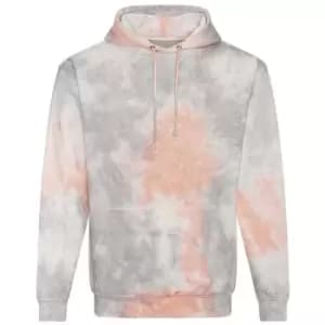 Awdis Unisex Adult Tie Dye Hoodie (L) (Grey Pink Marble)