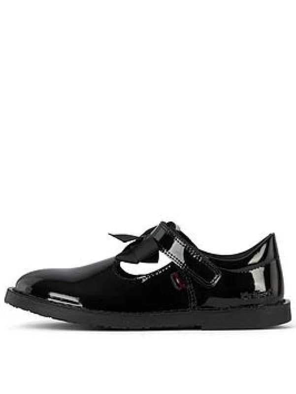 Kickers Black adlar t-bar bow Girls Junior shoes Black UK 11 (EU 29)