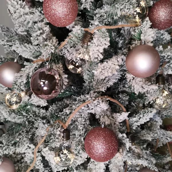 Box of 24 8cm Assorted Pink Shiny, Matte and Glitter Design Shatterproof Christmas Bauble Decorations