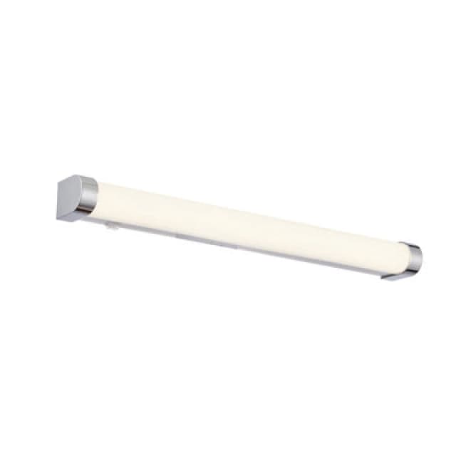 Netlighting Moda Bathroom Wall 1 Light IP44 15W White Ribbed & Chrome Effect Grey