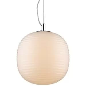 Netlighting Modern Hanging Pendant Chrome 1 Light with White Shade, E27