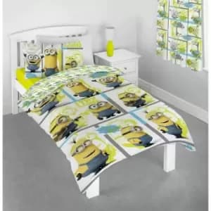 Despicable Me I Try Harder Minions Duvet Cover Set (Single) (White/Yellow/Blue)
