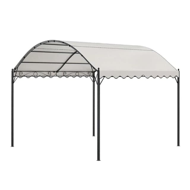 Breeins 10x10ft Outdoor Metal Arched Pergola with Canopy Beige unisex One size