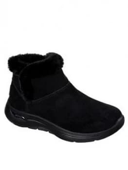 Skechers Gowalk Arch Fit Faux Fur Ankle Boot - Black