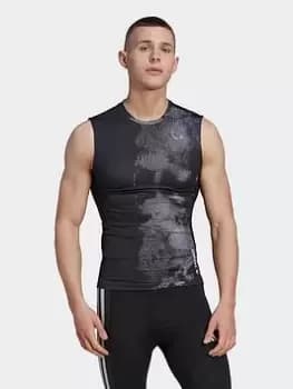 adidas Techfit Allover Print Training Tank Top, Multi Size M Men