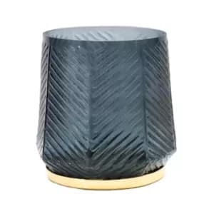 Elm Embossed Candle Holder Soft Blue H20cm