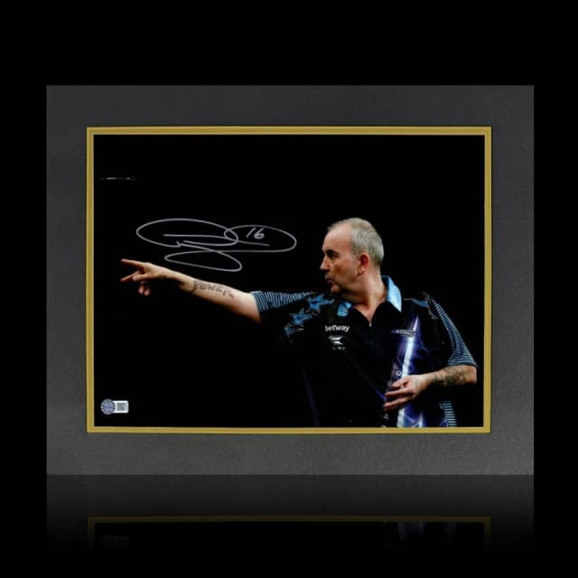 The Fan Cave Phil Taylor Signed Image Deluxe Mount Frame Purple unisex 550mm x 45