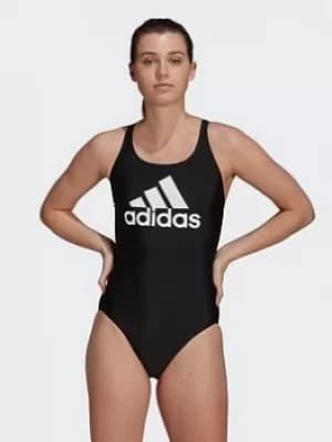 adidas Sh3.ro Big Logo Swimsuit, Blue/Turquoise, Size 34, Women