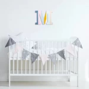 Alphabet M Multicolor Decorative Wooden Wall Accessory