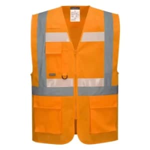Glowtex Ezee Zip Front Executive Hi Vis Waistcoat Orange 3XL