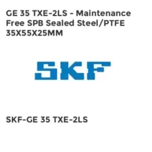 GE 35 TXE-2LS - Maintenance Free SPB Sealed Steel/PTFE 35X55X25MM