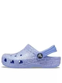 Crocs Classic Glitter Clog Toddler Sandal, Blue, Size 5 Younger