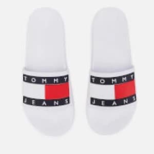 Tommy Jeans Mens Flag Pool Slide Sandals - White - UK 10 - White