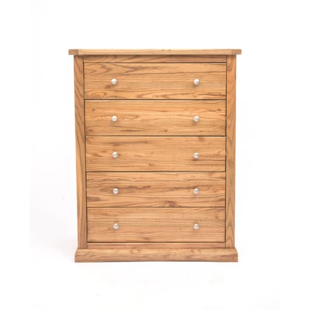 Cabinet Bits Salerno 5 Drawer Chest of Drawers Chrome Knob in Natural Natural Unisex