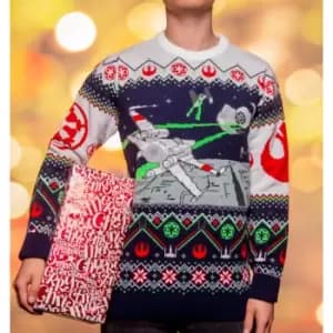 Star Wars X-Wing v TIE Fighter Christmas Jumper - L