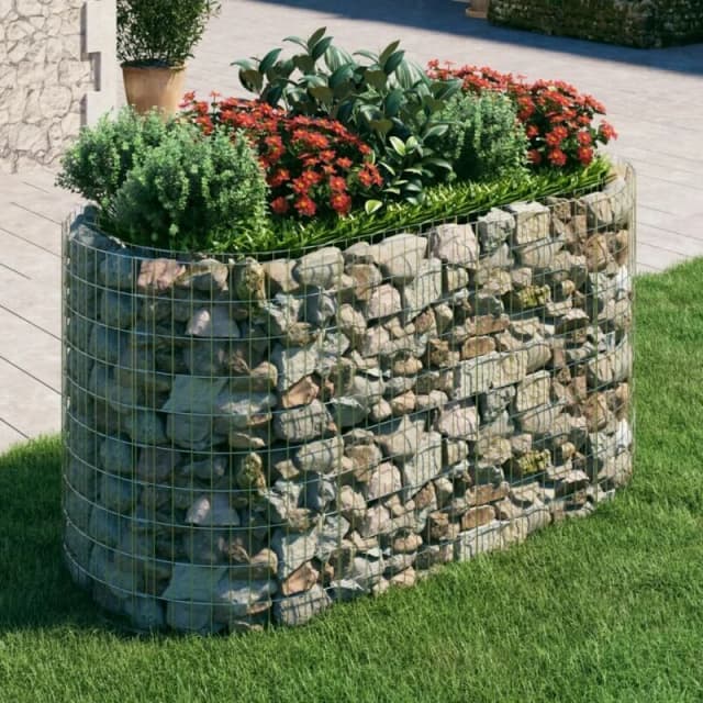 vidaXL Gabion Raised Bed Galvanised Iron 200x100x100 cm, Silver 152045