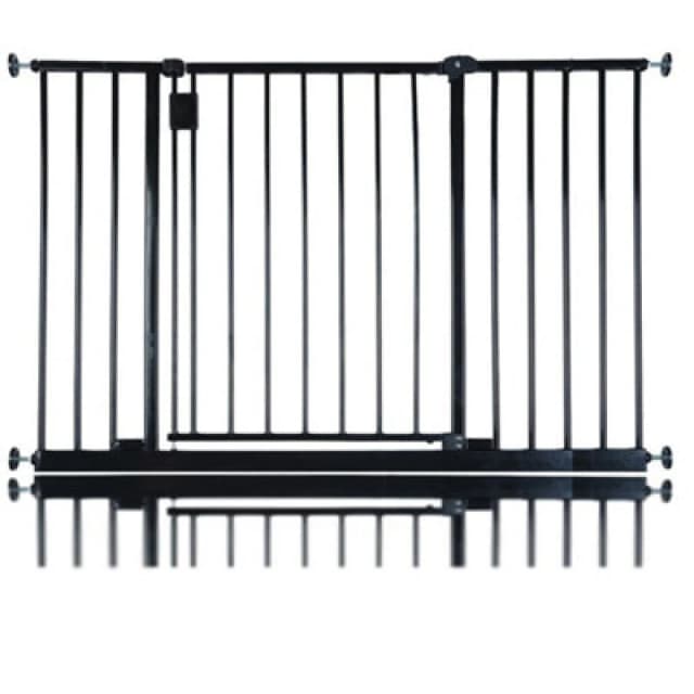 Bettacare Extra Wide Hallway Dog Gate, 109Cm - 115Cm, Black, Pressure Fit Pet Gate, Puppy Safety Barrier