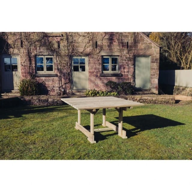 Churnet Valley Garden Furniture Ltd Ergo 8 Seater Square Table - Wood - Partially Assembled in Brown Brown Unisex