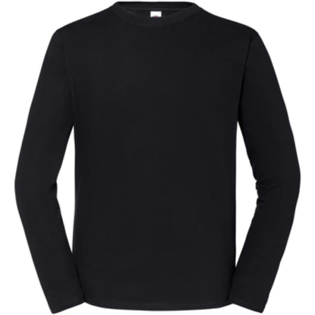 Fruit Of The Loom Fruit of the Loom Men Iconic 195 Long-Sleeved T-Shirt in Black Size: large Black L Male 5063693531546