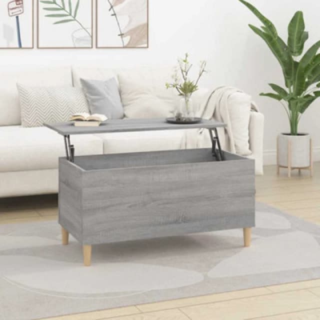 vidaXL Coffee Table Grey Sonoma 90x44.5x45cm Engineered Wood, Grey 819586