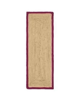 Jute Border Runner In Red