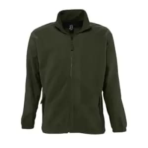 SOLS Mens North Full Zip Outdoor Fleece Jacket (3XL) (Army)