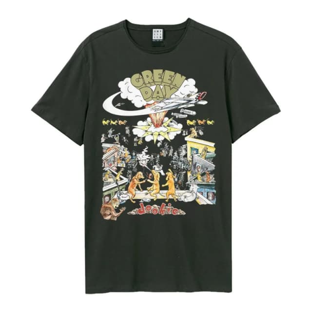 Amplified Amplified Men Green Day T-Shirt in Charcoal Size: Small Charcoal S Male 5063470345137