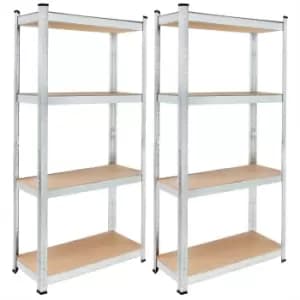 Heavy Duty Shelving 2Pcs Set 170x75x30cm Galvanized 280kg