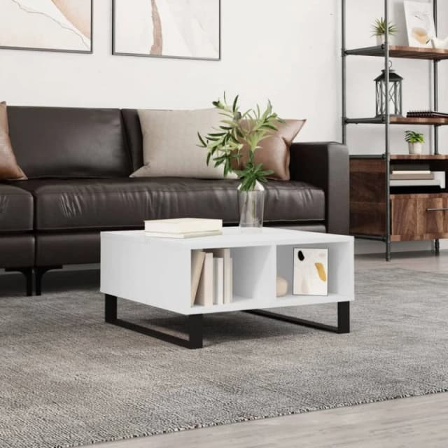 Vidaxl Coffee Table White 60X60X30 Cm Engineered Wood, White 827044