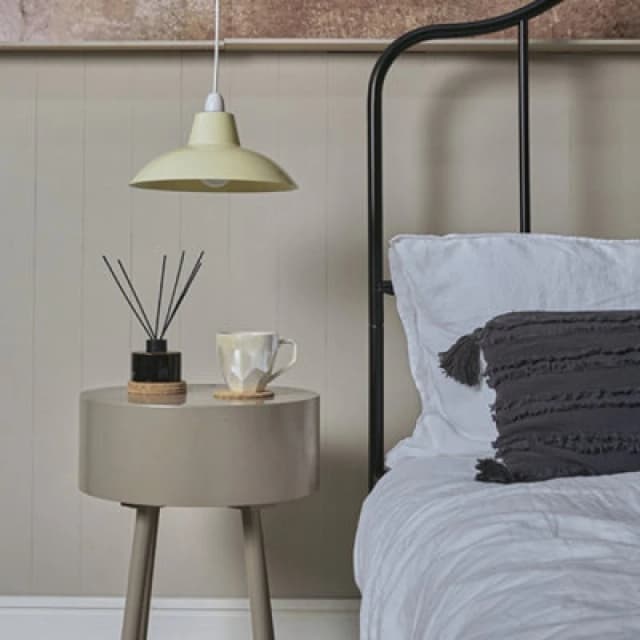 ValueLights Civic Metal Cream Ceiling Pendant Shade with LED Bulb Cream