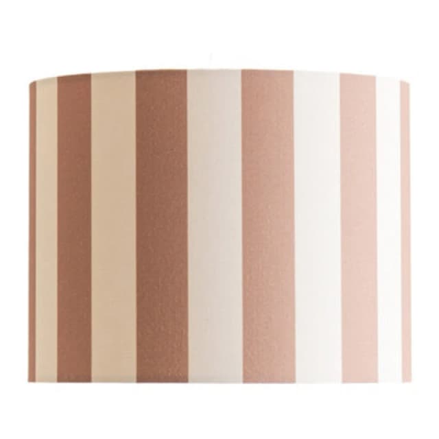 ValueLights ValueLights Callie Colour Clash Natural and Brown Stripe Fabric Drum Lamp Shade Size: Large Multi Large Unisex 5016529272212