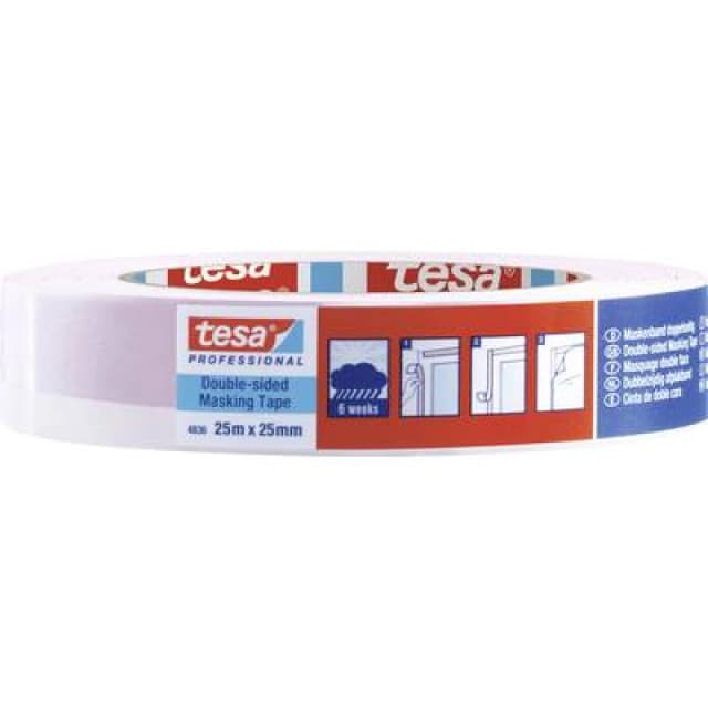 Tesa tesa DOUBLE-SIDED 04836-00001-00 Double sided adhesive tape tesa Professional Red/white (L x W) 25 m x 25mm 04836-00001-00