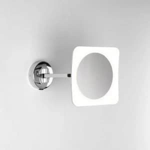 LED 1 Light Illuminated Square Bathroom Mirrors Polished Chrome IP44