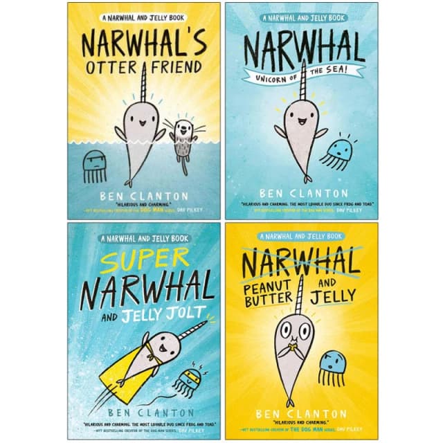 Narwhal and Jelly Series Books 1-4 Collection Set by Ben Clanton (Narwhal's Otter Friend) Ben Clanton Books