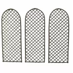 Set of 3 Willow Trellis Fencing Panel Screen Climbing Trellises - Oypla
